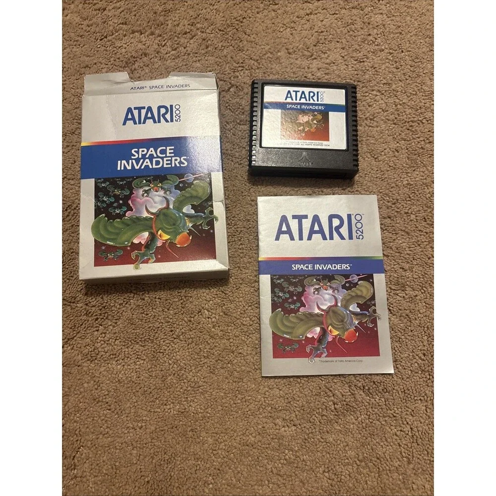 Atari Space Invaders Atari 5200 Shooter Arcade Game Cartridge w/ Manual